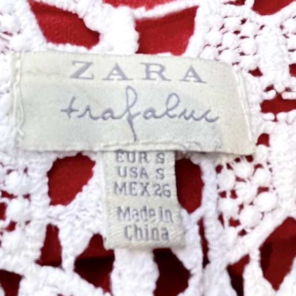 Zara Trafaluc Hand Crochet Lace Tank |Scalloped Hem |Unlined |White Cotton |Sz S - Picture 12 of 13